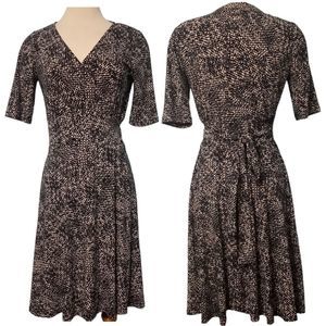 Lauren Ralph Lauren Surplice Wrap Dress Black/ White Size 6 NWT